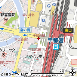 宇都宮駅西口周辺の地図
