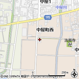 石川県金沢市中屋町西周辺の地図