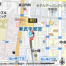 栃木県宇都宮市宮園町周辺の地図