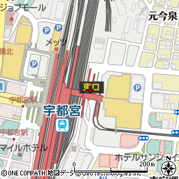 宇都宮駅東口周辺の地図