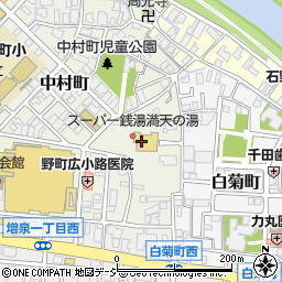 満天の湯金沢増泉店周辺の地図
