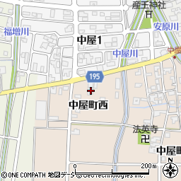 石川県金沢市中屋町西447周辺の地図