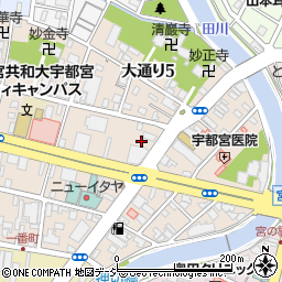 タイムズ足利銀行宇都宮中央支店駐車場周辺の地図
