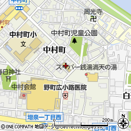 金沢市役所福祉こどもの保育　中央地区一時預かり施設周辺の地図