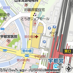 ヤオコートナリエ宇都宮店周辺の地図