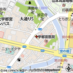 栃木県宇都宮市大通り周辺の地図