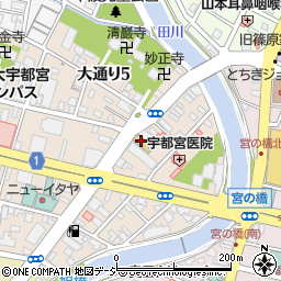 栃木県宇都宮市大通り周辺の地図