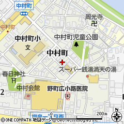 石川県金沢市中村町15-11周辺の地図