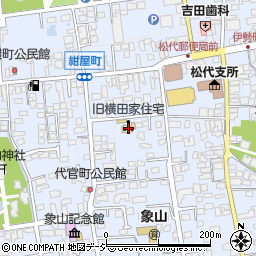 旧横田武家屋敷周辺の地図