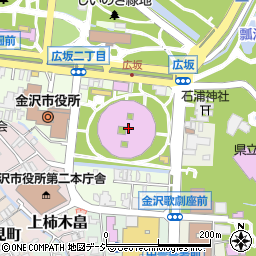 金沢市役所　教育・文化金沢２１世紀美術館周辺の地図
