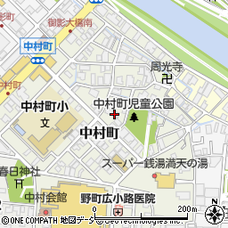 石川県金沢市中村町17周辺の地図
