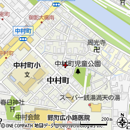 石川県金沢市中村町17-16周辺の地図