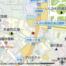 金沢香林坊郵便局周辺の地図