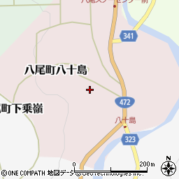 富山県富山市八尾町八十島周辺の地図