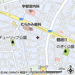 栃木県宇都宮市鶴田2丁目20-15周辺の地図