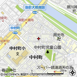 石川県金沢市中村町周辺の地図