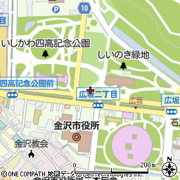 石川県金沢市広坂周辺の地図