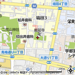 栃木県宇都宮市宮町周辺の地図