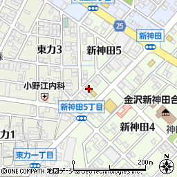 金沢新神田郵便局周辺の地図