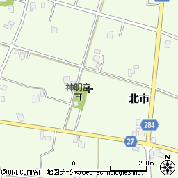 富山県南砺市北市周辺の地図