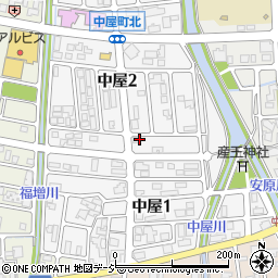 石川県金沢市中屋周辺の地図