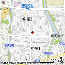 石川県金沢市中屋周辺の地図