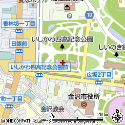石川県庁　会館石川四高記念文化交流館周辺の地図