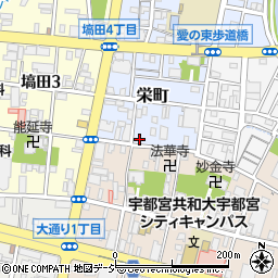 栃木県宇都宮市栄町5-20周辺の地図