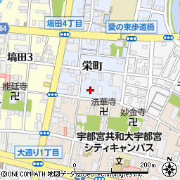 栃木県宇都宮市栄町5-23周辺の地図