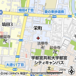栃木県宇都宮市栄町5-19周辺の地図