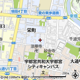 栃木県宇都宮市栄町5-16周辺の地図
