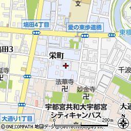 栃木県宇都宮市栄町5-5周辺の地図