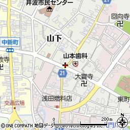 富山県南砺市北新町周辺の地図