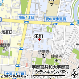 栃木県宇都宮市栄町5-3周辺の地図