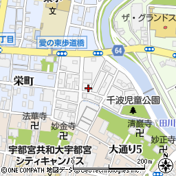 栃木県宇都宮市千波町4-12周辺の地図