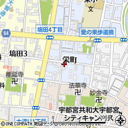 栃木県宇都宮市栄町5-1周辺の地図