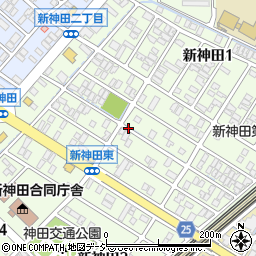 石川県金沢市新神田周辺の地図