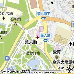 石川県金沢市兼六町周辺の地図