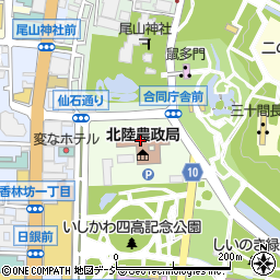 金沢広坂合同庁舎内食堂周辺の地図