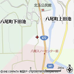 富山県富山市八尾町上田池168-1周辺の地図
