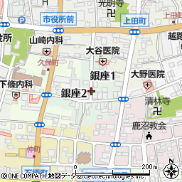 栃木県鹿沼市銀座周辺の地図