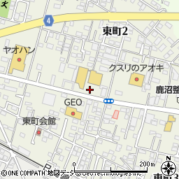 栃木県鹿沼市東町周辺の地図