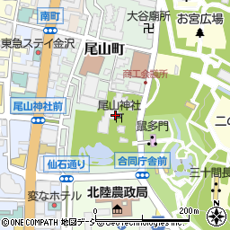 尾山神社周辺の地図
