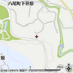 富山県富山市八尾町下笹原周辺の地図