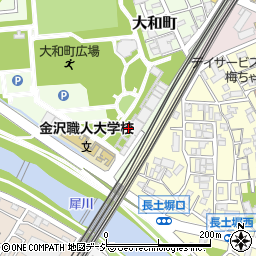 金沢市役所　会館市民芸術村周辺の地図