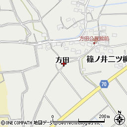 長野県長野市篠ノ井二ツ柳方田周辺の地図