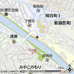 卯辰山公園川岸園トイレ周辺の地図