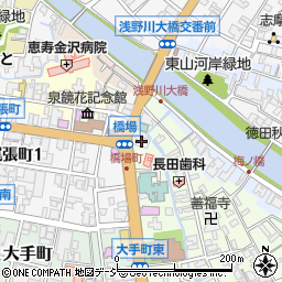 北陸銀行東大通支店橋場周辺の地図