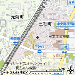 石川県金沢市三社町周辺の地図