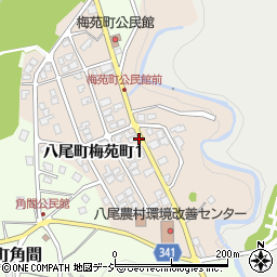 富山県富山市八尾町梅苑町周辺の地図